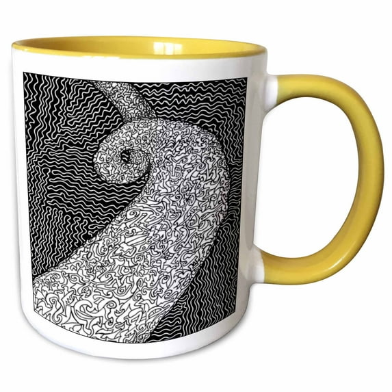 SPIRAL SQUIGGLE PATH 15oz Two-Tone Yellow Mug mug-211903-13