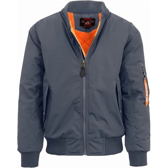 SPIRE BY GALAXY MEN'S FLIGHT JACKET - SIZE: MEN 4XL - CHARCOAL