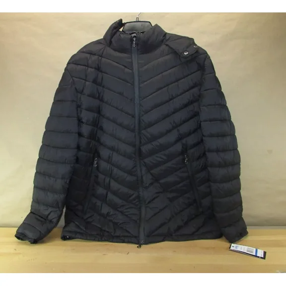 SPIRE BY GALAXY XEADA QUILTED HOODED PUFFER JACKET - SIZE: MEN 2XL - BLACK
