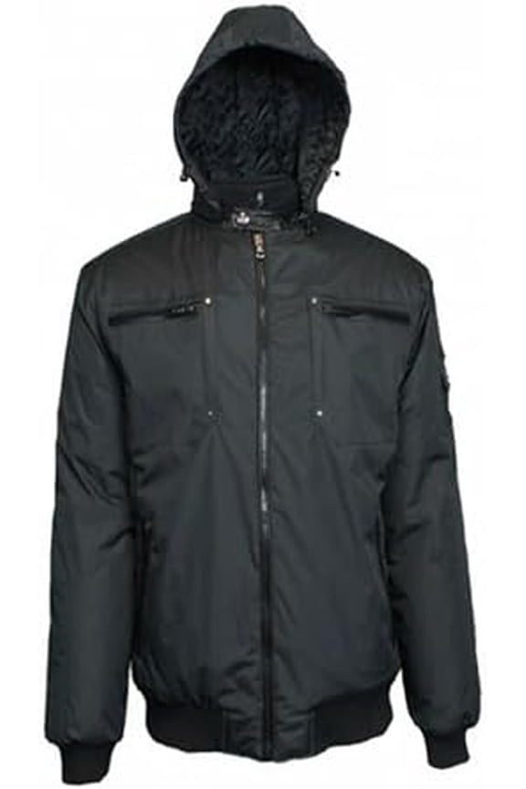 MEN'S HEAVYWEIGHT MOTO JACKET AMPED - SIZE: MEN L - BLACK