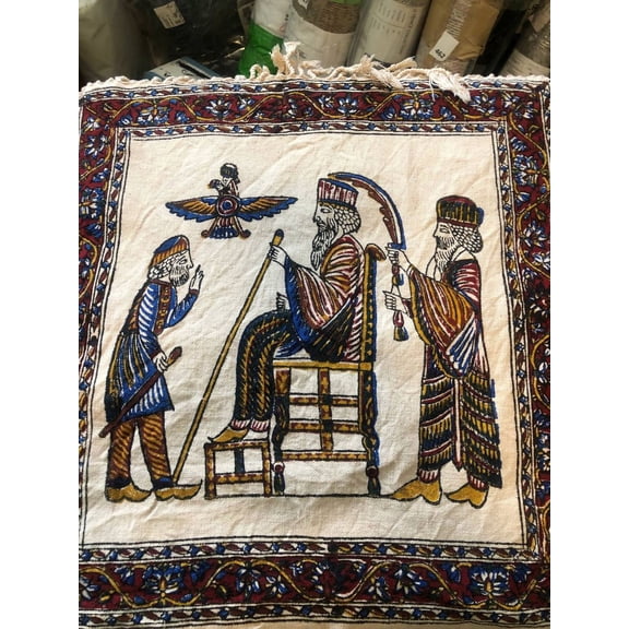 SPIRIT OF ART - TABLECLOTH | Women, Men, Gift, Rich, Art, Ancient, Home, Decor, Decorative, Impressive, Cultural, Historical, Traditional, Coffee Desk, Size: 17" x 17", Color: Multi-Color