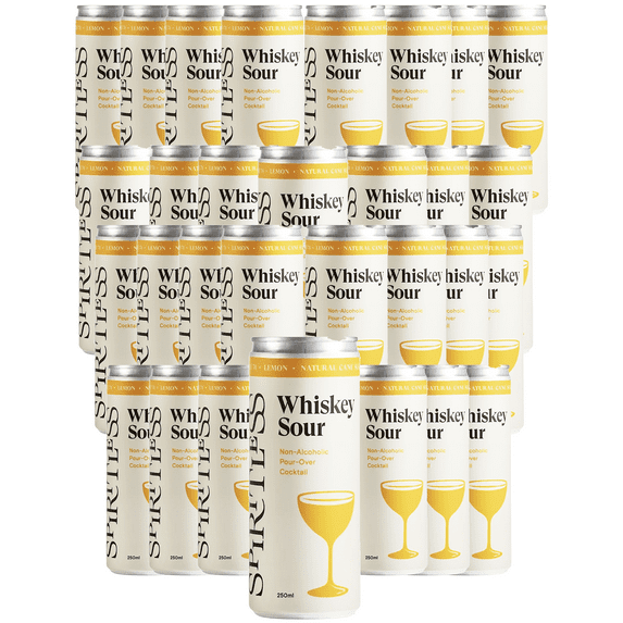 SPIRITLESS Whiskey Sour | Non-Alcoholic Pour-Over Cans | Ready to Drink or Mocktail & Cocktail Mixer | Non-GMO & Vegan | 60 Calories | 8.45 Fl Oz Cans