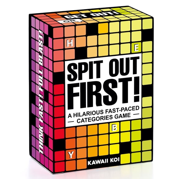 SPIT OUT FIRST  Fast-Paced & Hilarious Tabletop Party Game for Ages 14 & Up, 27 Players or Teams, 107 Word Flash Cards