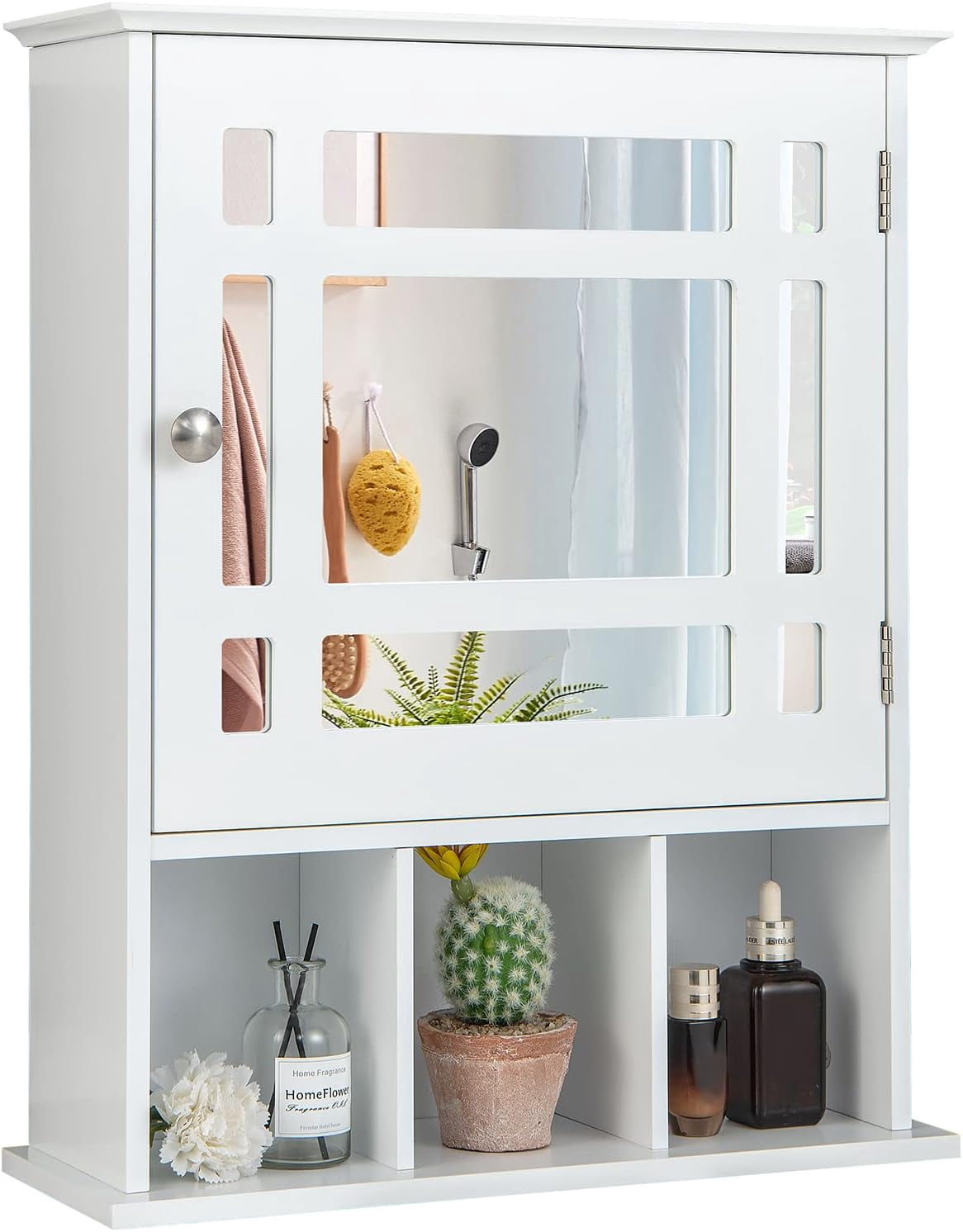 SPITEZ Wall-Mounted Bathroom Cabinet, 2-in-1 Storage Organizer with ...