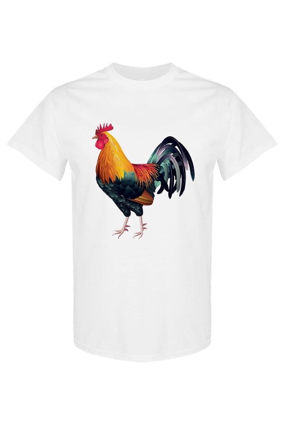 Mens Graphic Tee - A Rooster - Regular Fit 100% Cotton