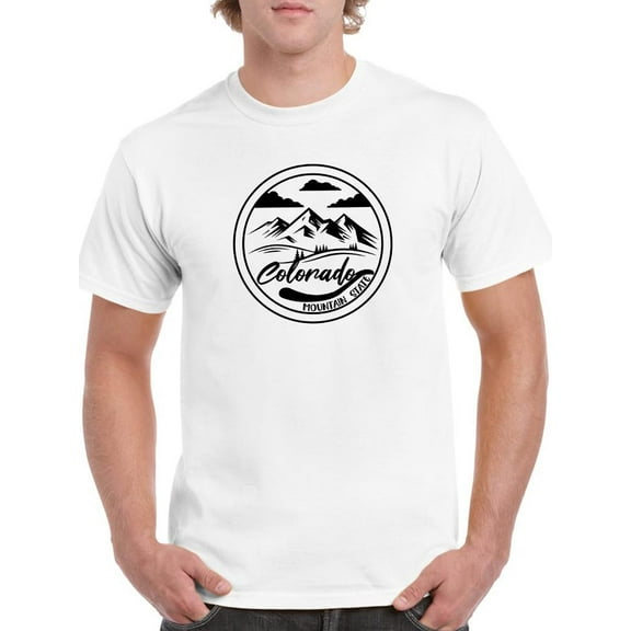 SPIdeals Mens Graphic Tee - Colorado Mountain - Regular Fit 100% Cotton