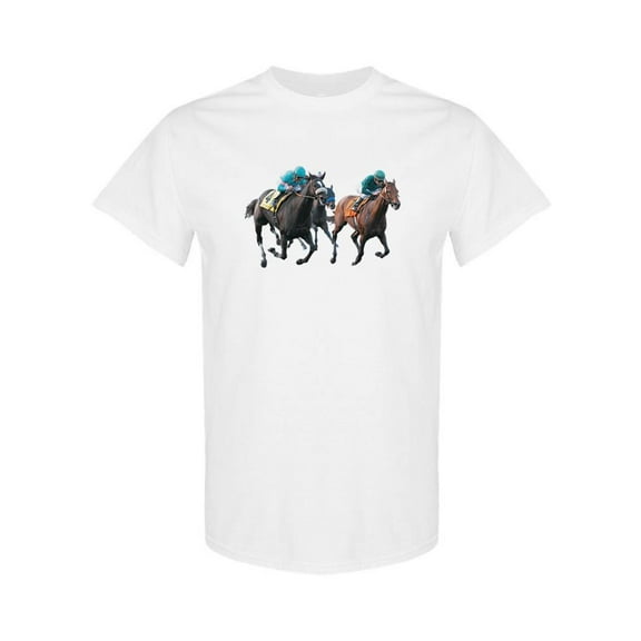 SPIdeals Mens Graphic Tee - Horse Racing! - Regular Fit 100% Cotton