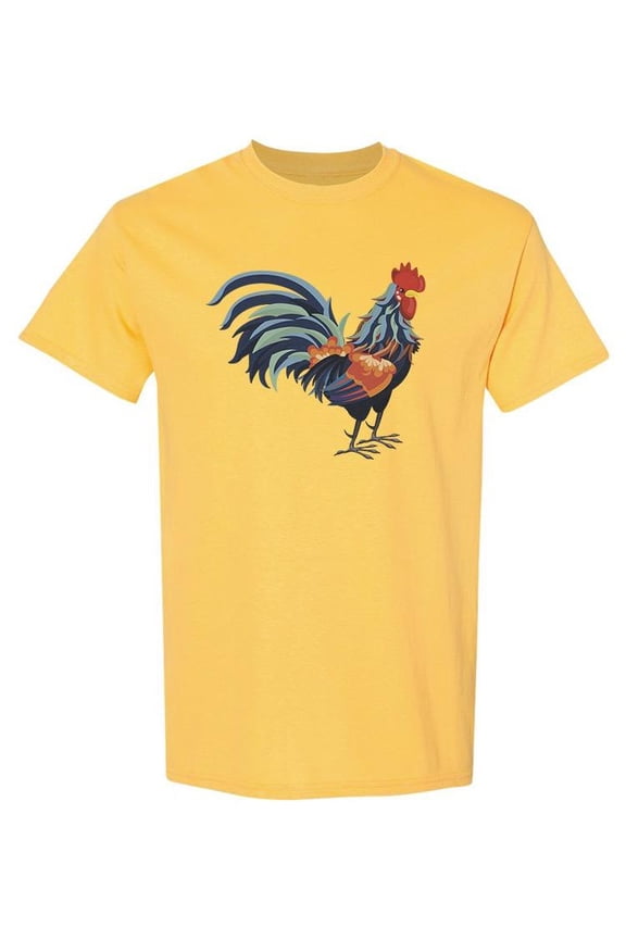 Mens Graphic Tee - Rooster - Regular Fit 100% Cotton