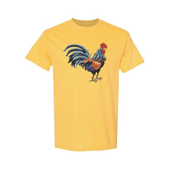 SPIdeals Mens Graphic Tee - Rooster - Regular Fit 100% Cotton
