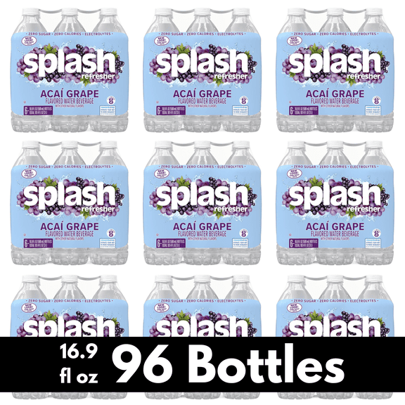 SPLASH Acai Grape Flavored Water 16.9 fl oz  96 Pack