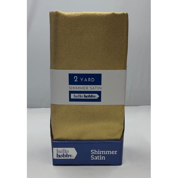 Hello Hobby 2 Yard Cut Shimmer Satin 89% Polyester 11% Metallic Solids Fabric, Gold, 54" Wide for Sewing and Craft