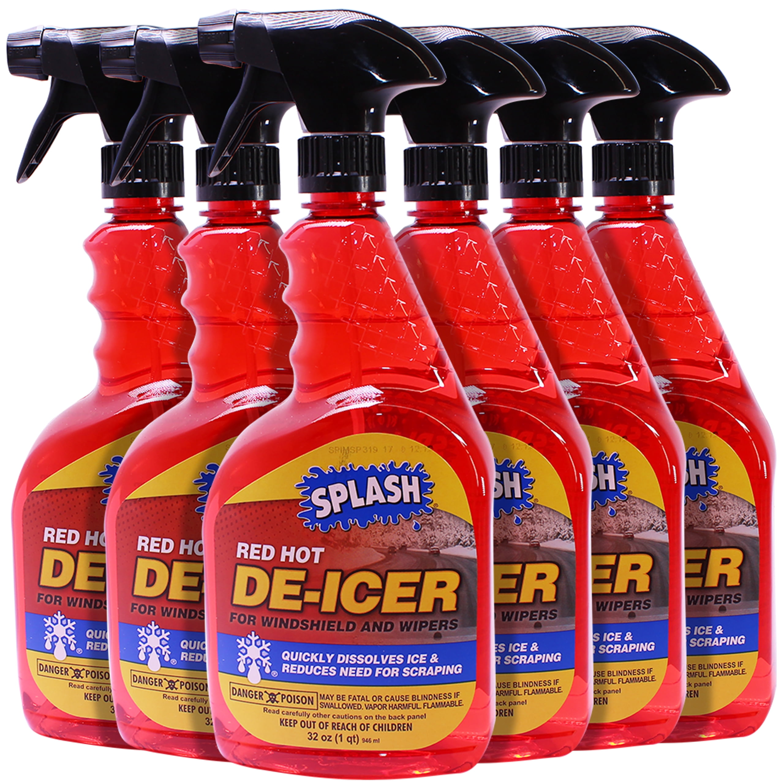  SPLASH Red Hot De-icer Windshield Trigger Spray 32 Ounces (Pack  of 3) : Automotive