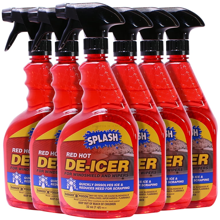 SPLASH RED HOT DE ICER FOR WINDSHIELDS AND WIPERS 3 TRIGGER SPRAY