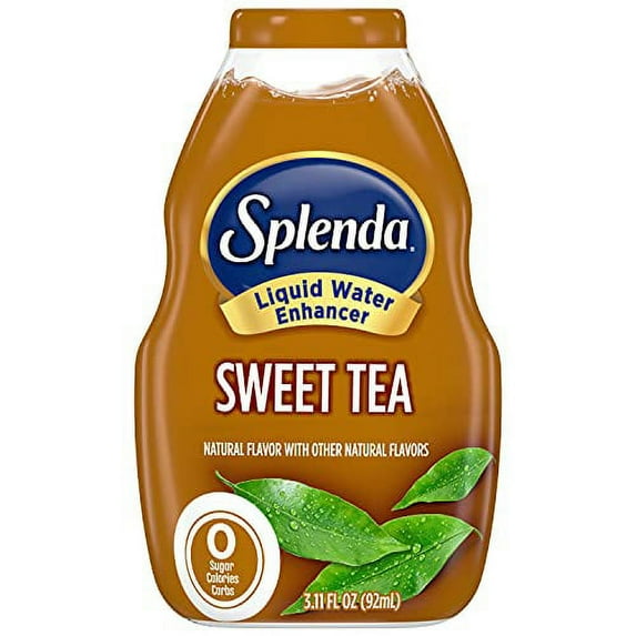 SPLENDA Liquid Water Enhancer Drops, Sugar Free, Zero Calorie, Natural Flavor, Concentrated Drink Mix, 3.11 Fl Oz Each Bottle (Sweet Tea, 1 Pack)