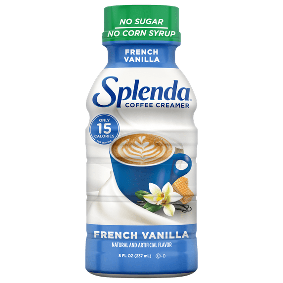SPLENDA Sugar Free, Low Calorie French Vanilla Coffee Creamer, 8 Fl Ounces Bottle