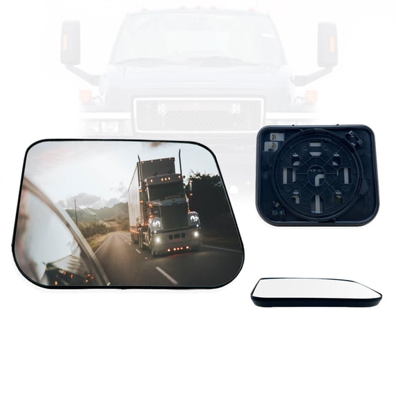 SPLENDID Replacement Mirror Glass for 2003-2009 Chevy Kodiak, 2003-2009 GMC Topkick C4500 C5500 C6500, Convex, Heated, Driver/Passenger Side