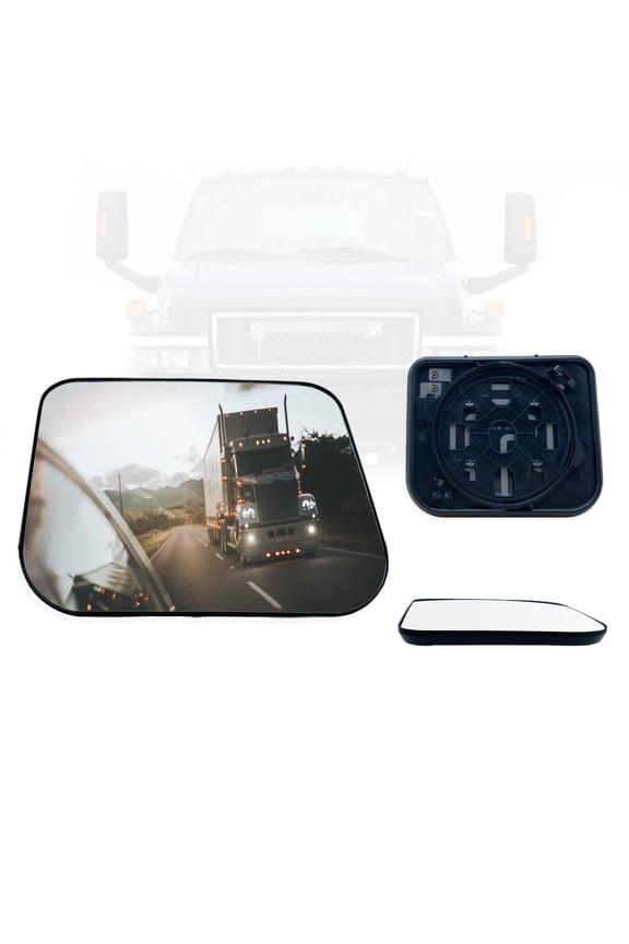 Replacement Mirror Glass for 2003-2009 Chevy Kodiak, 2003-2009 GMC Topkick C4500 C5500 C6500, Convex, Heated, Driver/Passenger Side