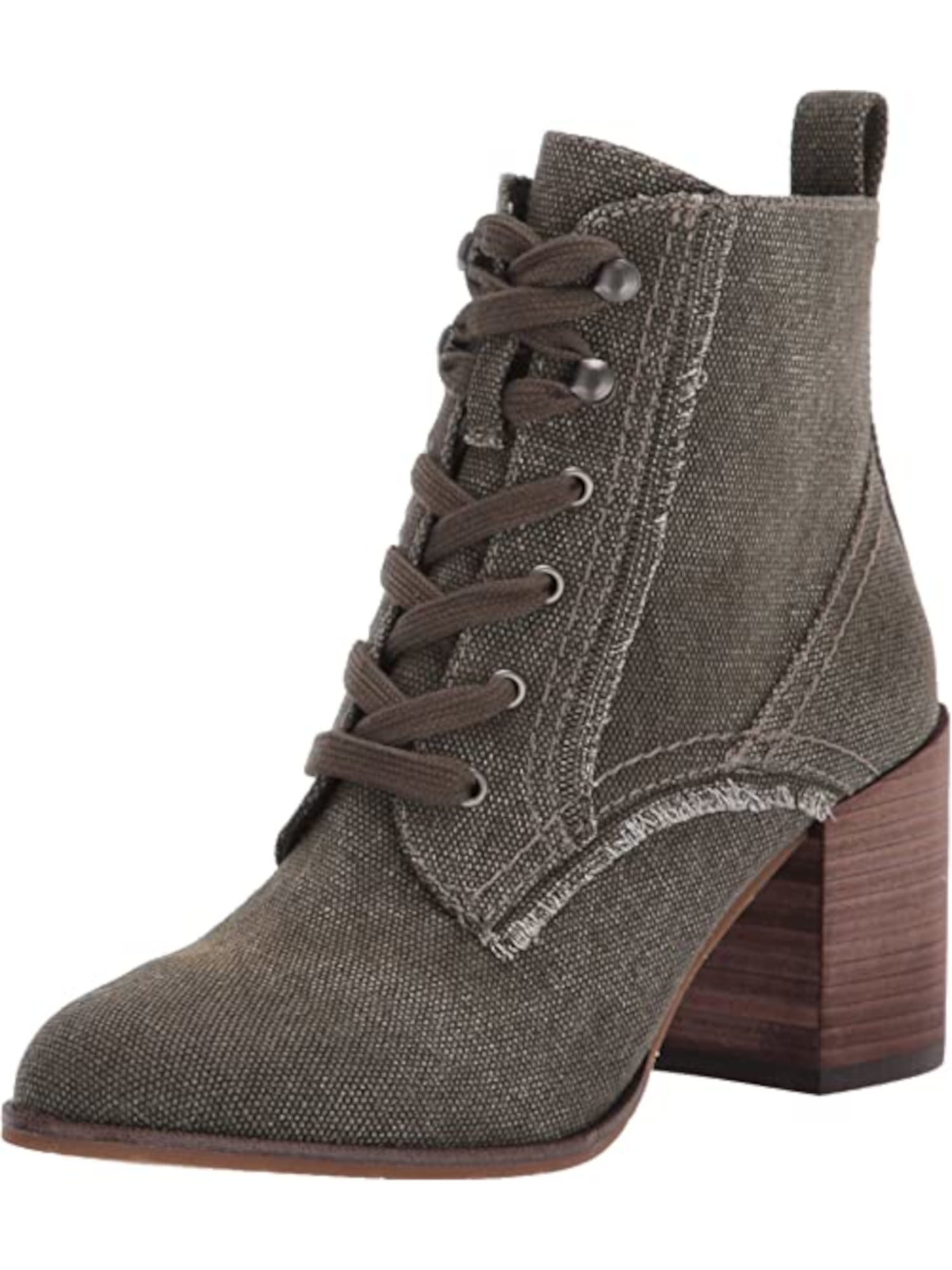 SPLENDID Womens Green Pull Tab Lace Comfort Leonardo Round Toe Block Heel Zip Up Booties 6.5 Walmart