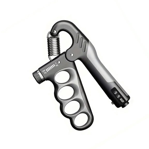 Digital Counter Grip Strength Trainer,Adjustable Resistance Forearm Strengthener with11-220lbs,Ergonomic Hand Gripper,Gray