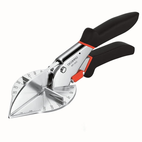 Miter Shears,Quarter Round Cutting Tool,Adjustable Angle Cutter 45°–135°,Multi Angle Miter Shears for Cutting Soft Wood,Plastic,PVC,Black
