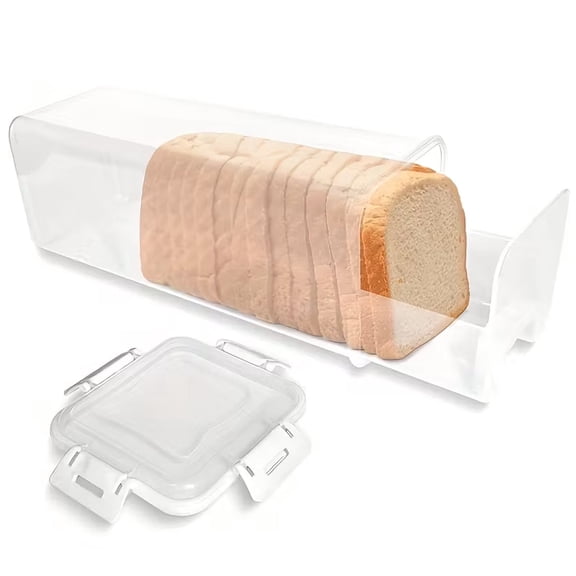 SPOCAX Slide-Out Bread Box,Bread Storage Containers with Lids,Plastic Read Boxes for Kitchen Counters,Bread Bags For Homemade Bread,Toast,Bagel,Donut