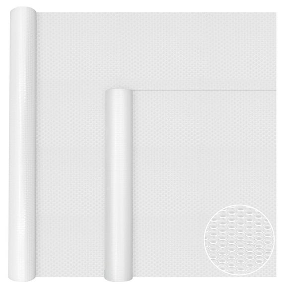 GIRACOA 2 Rolls Shelf Liner, 100% EVA Non-Adhesive Waterproof Drawer Liners for Refrigerator, Kitchen Cabinet (11.8"W x 118"L, 17.7"W x 118"L)