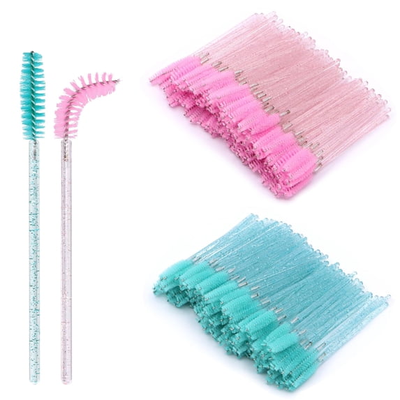 GIRACOA 200 PCS Disposable Eyelash and Eyebrow Brushes, Crystal Lash Brush