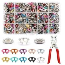 SPOKKI 250 Sets Metal Snap Buttons With Fastener Pliers Press Tool Kits, Colorful Snap Buttons for Sewing and Crafting