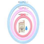 SPOKKI 3-Piece Embroidery Hoop Set, Oval Cross Stitch Hoop 3.9" to 7.5" for Embroidery and Cross Stitch