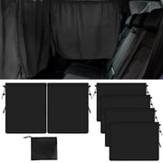 SPOKKI 5 PCS Window Shades Kit 1 Privacy Divider Curtains & 4 Side Window Covers, 95% Light Blocking Sunshades for Kids Baby Travel Camping Nap Sleeping