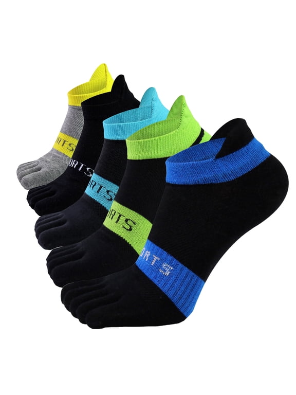 5 Pairs Toe Socks for Men Women, Ankle Five Finger Socks Athletic Running Socks for Hiking, Gym & Tennis