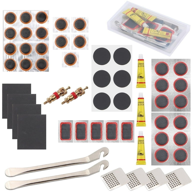 SPOKKI 55 Pcs Bike Tire Repair Kit, Self-Adhesive Patches, Inner