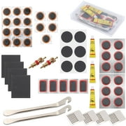 SPOKKI 55 Pcs Bike Tire Repair Kit, Bike Patch Kit, Bicycle Inner Tube Patch Kit, Self-Adhesive Bike Puncture Repair Patches for Cycling, Motorcycle, BMX, ATVs and More Inflatable Rubber