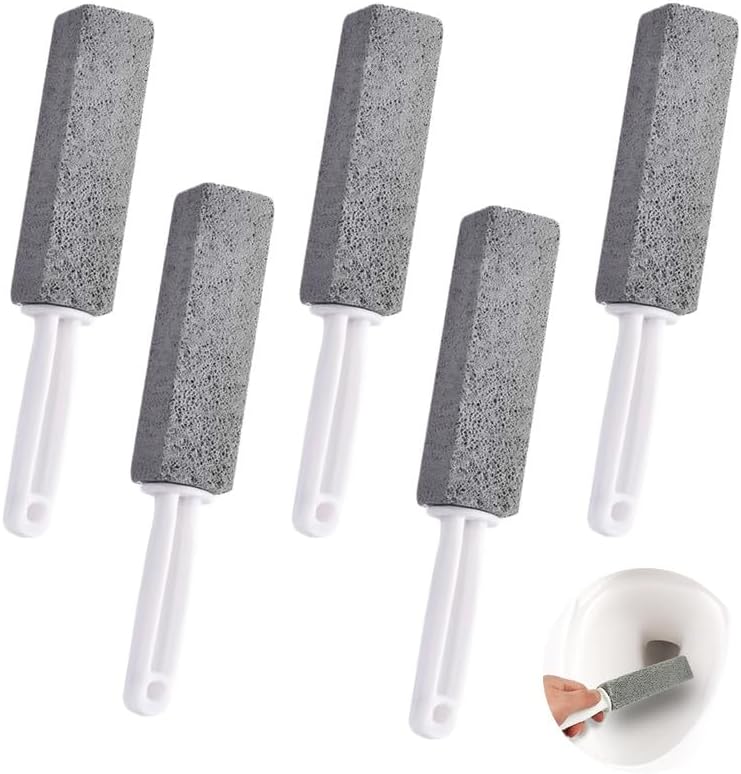 SPOKKI 5pcs Toilet Pumice Stone,Pumice Cleaning Stone with Handle