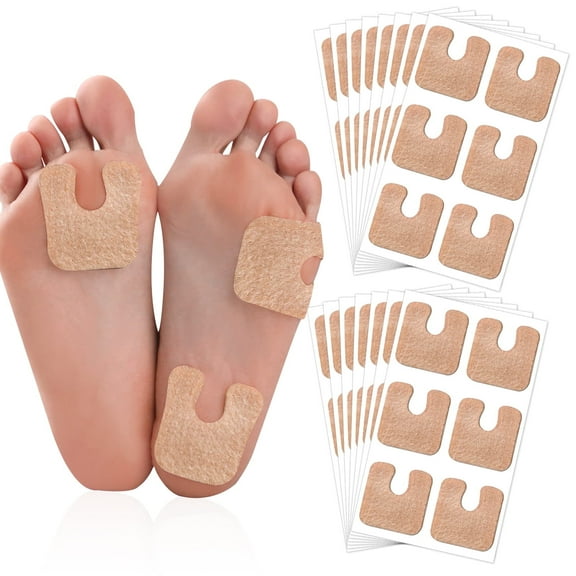 GIRACOA 78 Pcs U-Shaped Corn Pads for Feet, Callus Remover for Rubbing on Shoes, Pain Relief, Beige