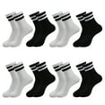 thumbnail image 1 of SPOKKI 8 Pairs Sports Socks Men Women Tennis Socks Women's Sneaker Socks Unisex Socks (Black and White) Hiking Socks Cotton Running Socks Suitable for Office Leisure and Sports, Black, white, 1 of 7