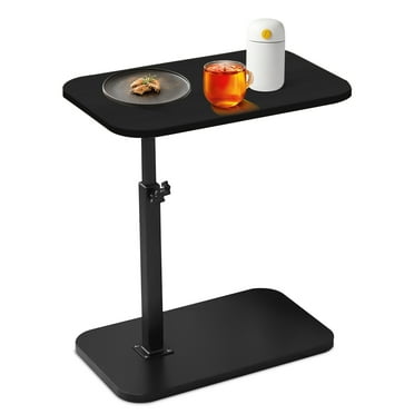 SPOKKI Adjustable TV Tray Table Side Table Tray, C Table End Table, Bamboo Table, 360°Swive Adjustable Height Tray Table for Bed or Sofa, Living Room, Bedroom TV Tray Table with Phone and Tablet