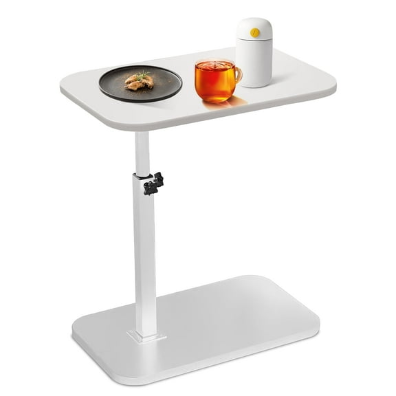 SPOKKI Adjustable TV Tray Table Side Table Tray, C Table End Table, Bamboo Table, 360°Swive Adjustable Height Tray Table for Bed or Sofa, Living Room, Bedroom TV Tray Table with Phone and Tablet