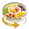 thumbnail image 1 of SPOKKI Divided Rotating Serving Tray with Lid and Handle Snackle Box Container for Fruits Snacks Veggie, 1 of 7