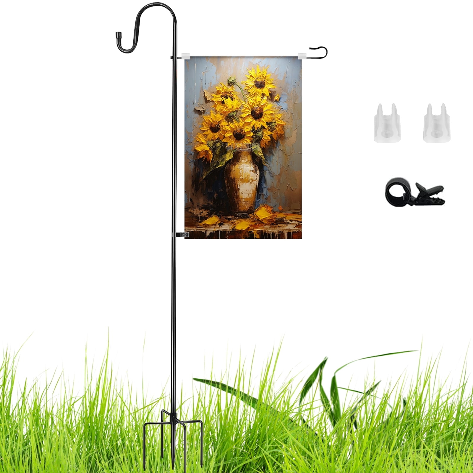 EasyGo Garden & Yard Flag Stand - Holds flags up to 12 in width