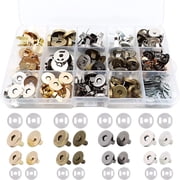 SPOKKI Magnetic Snap Buttons, 60 Pieces Snap Buttons in 4 Colors, 18mm/14mm Magnetic Clasp Button, Sewing Magnetic Snap Fasteners for Jackets/Handbags/Wallets/DIY Crafts