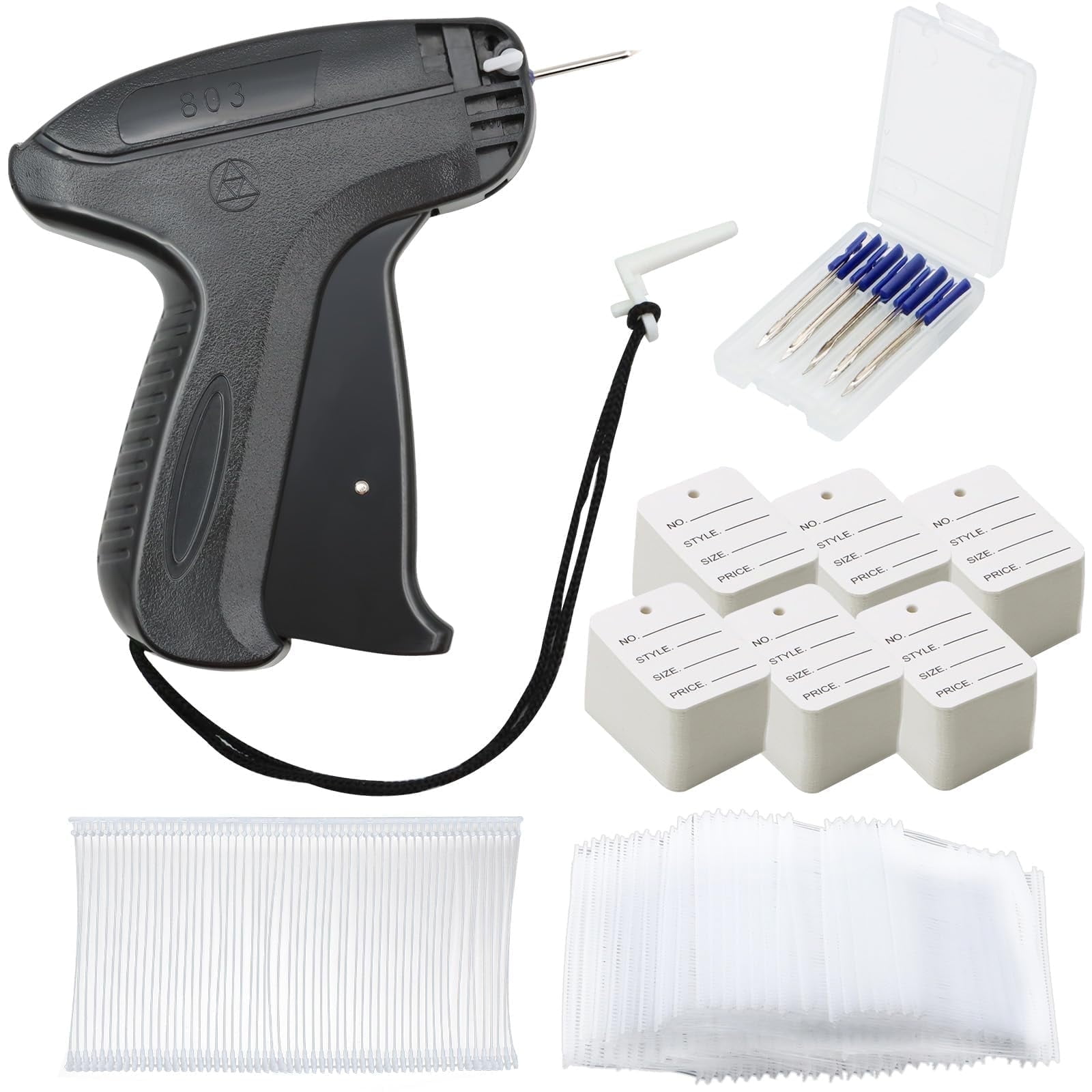 SPOKKI Price Label Gun for Clothing, Hats, Socks with 3000 Paddle Threads and 5 Replacement Needles (5cm)