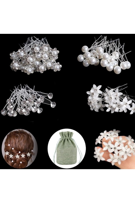 Rhinestone Wedding Hair Accessory, Pearl Hair Clip, Hair Pin, 50 Pieces