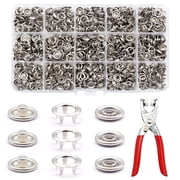 SPOKKI Silver Snap Button Set with Pliers 250 Pack