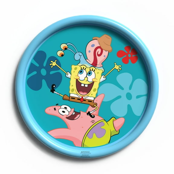 SpongeBob SquarePants 60" Inflatable Water Splash Pad for Summer Fun and Water Play, Children Ages 2+