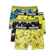 SPONGEBOB Youth Boy's All Over Print 4 Pack Boxer Briefs, XS-XL
