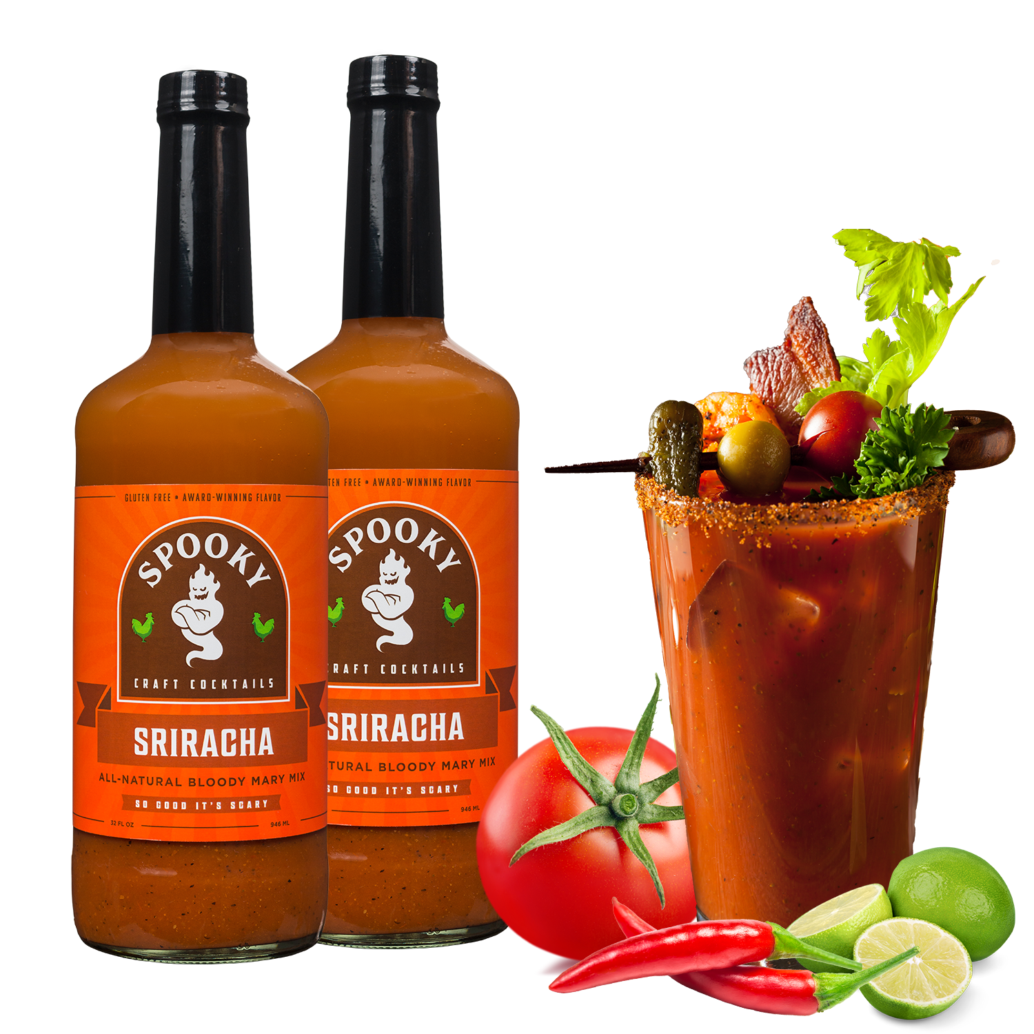 SPOOKY (2pack) SRIRACHA BLOODY MARY Mix All Natural Gluten Free