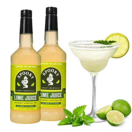 SPOOKY Lime Juice Cocktail Mix - Real Lime Juice & Sugar - Naturally Sweet - No Corn Syrup32oz (2pk)
