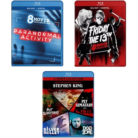 Spooky Scary 21 Movie Collection Paranormal Activity: 8-Movie Collection | Friday the 13th: 8-Movie Collection | Stephen King 5-Movie Collection