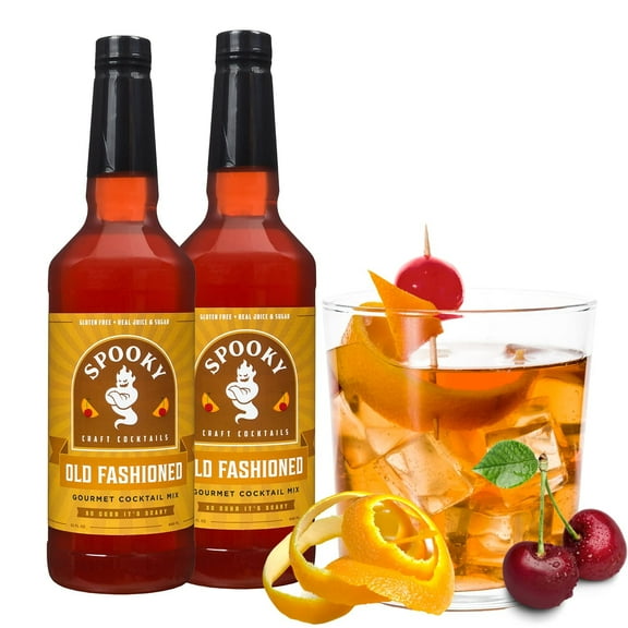 SPOOKY Set of 2: Old Fashioned Cocktail Mix Liquids, Low Carb, Low Calorie, Gluten Free, and All-Natural